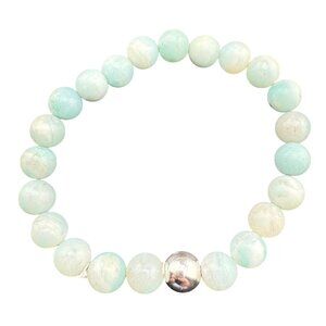 Amazonite Gemstone Bracelet With Sterling Silver Bead